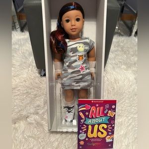 American Girl Doll 18”, All About Us, with 4 Outfits